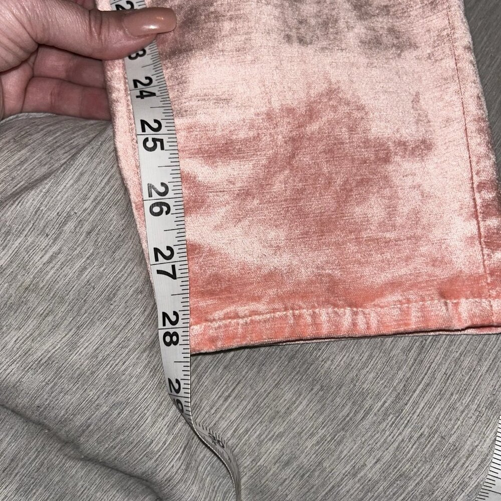 Pilcro And The Letterpress Crushed Pink Velvet High Rise Skinny Jeans Womens 32 - Picture 9 of 9